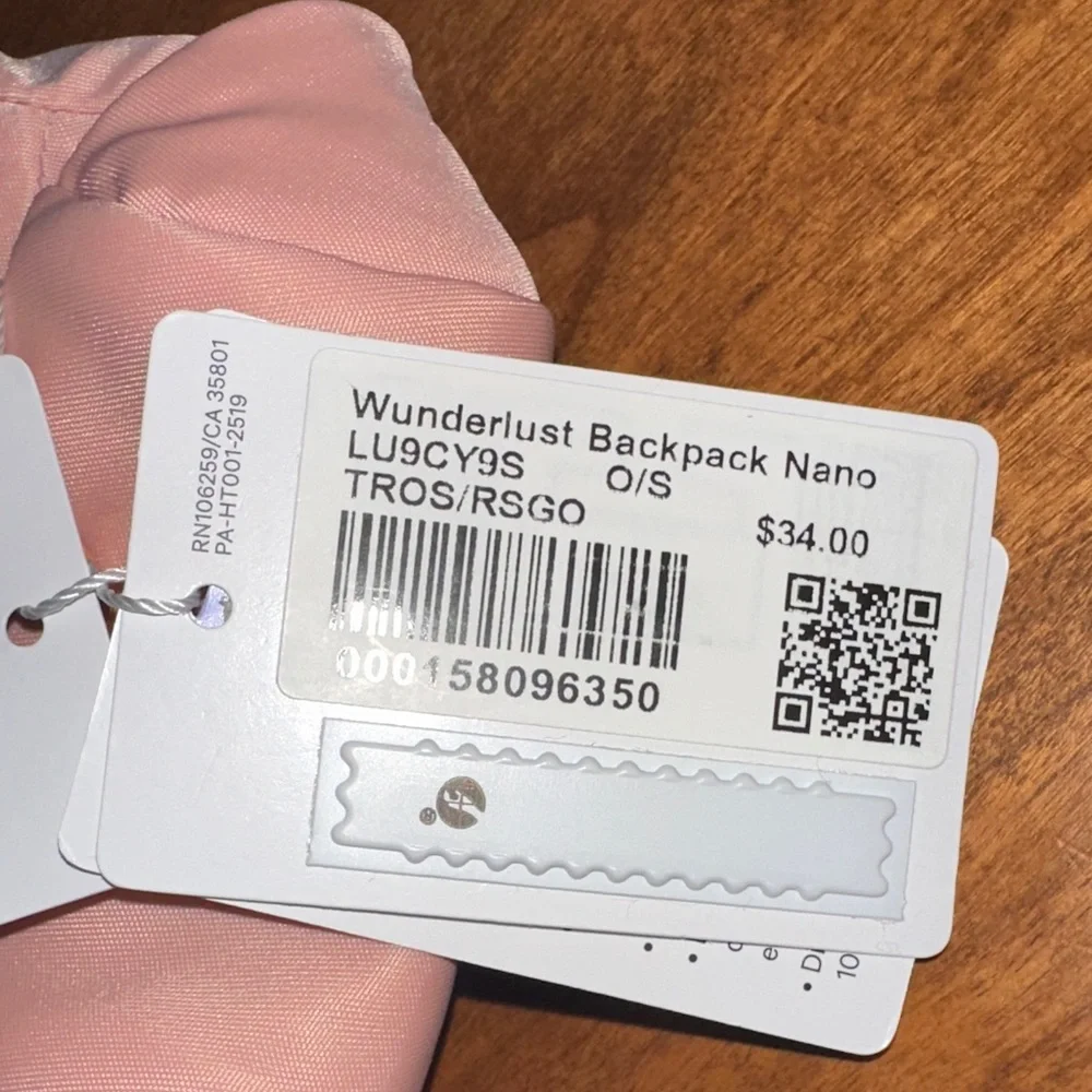 Lululemon Wanderlust Nano Backpack - Tea Rose Pink NWT - Picture 7 of 8